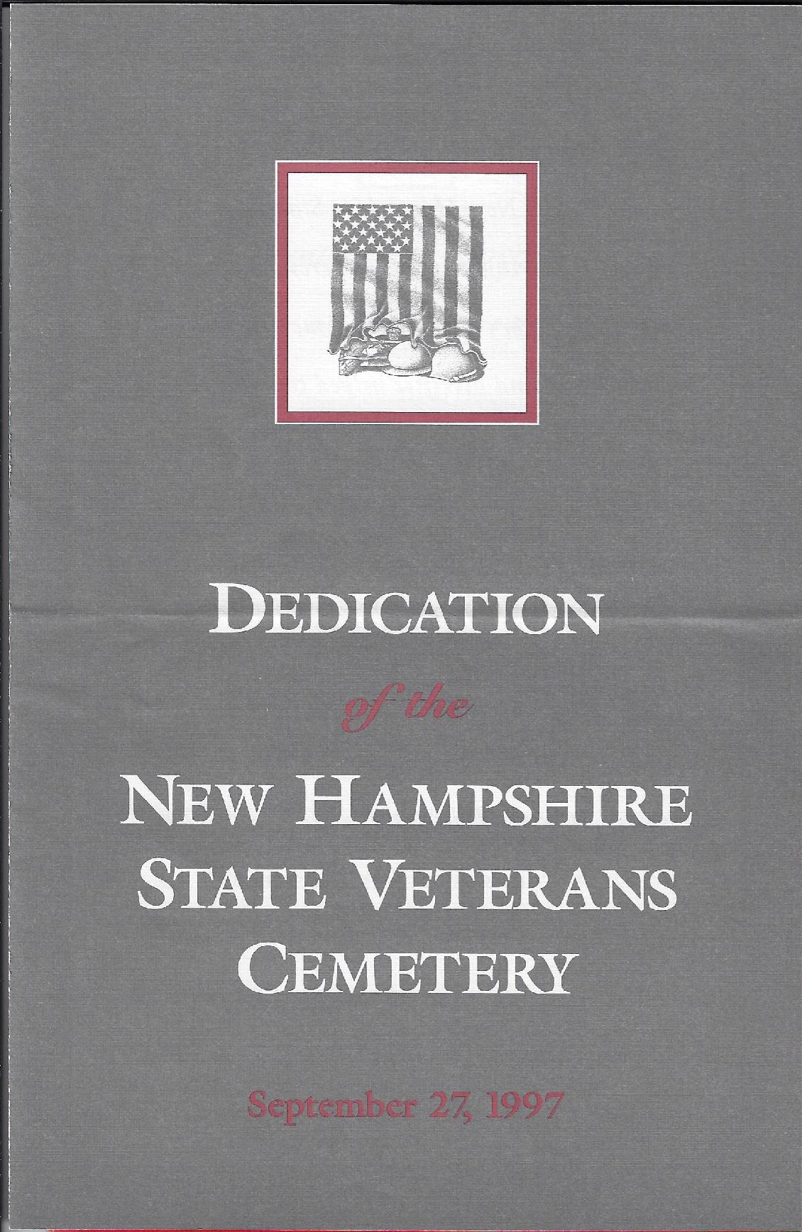 Program of the NH State Veterans Cemetery Dedication Ceremony September 27 1997