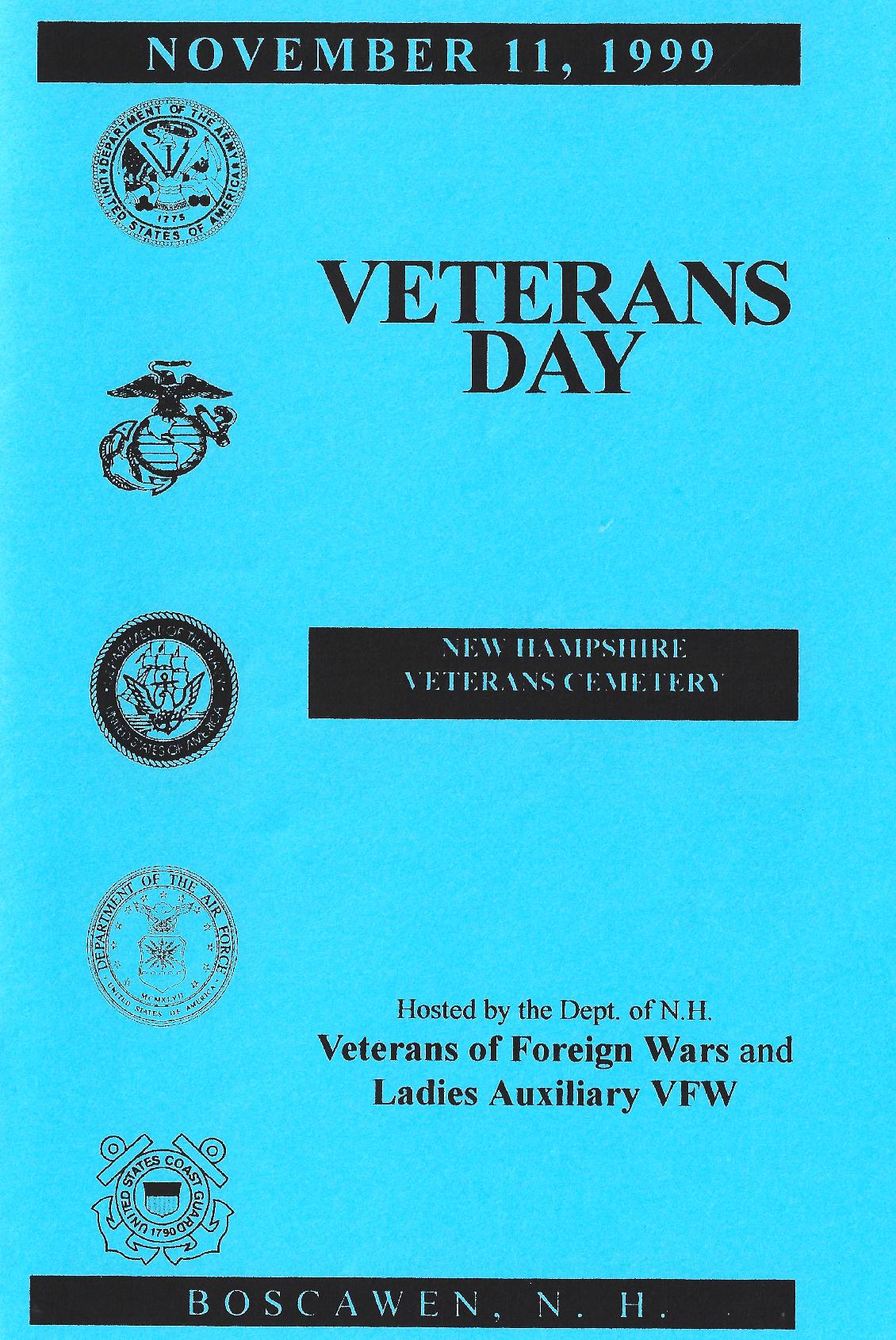 NH State Veterans Cemetery Veterans Day Program 1999