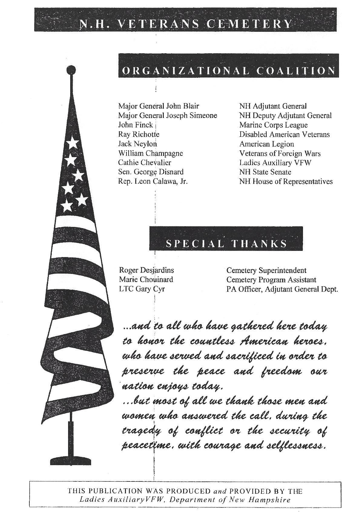 Memorial Day Program at the Nh State Veterans Cemetery May 2000