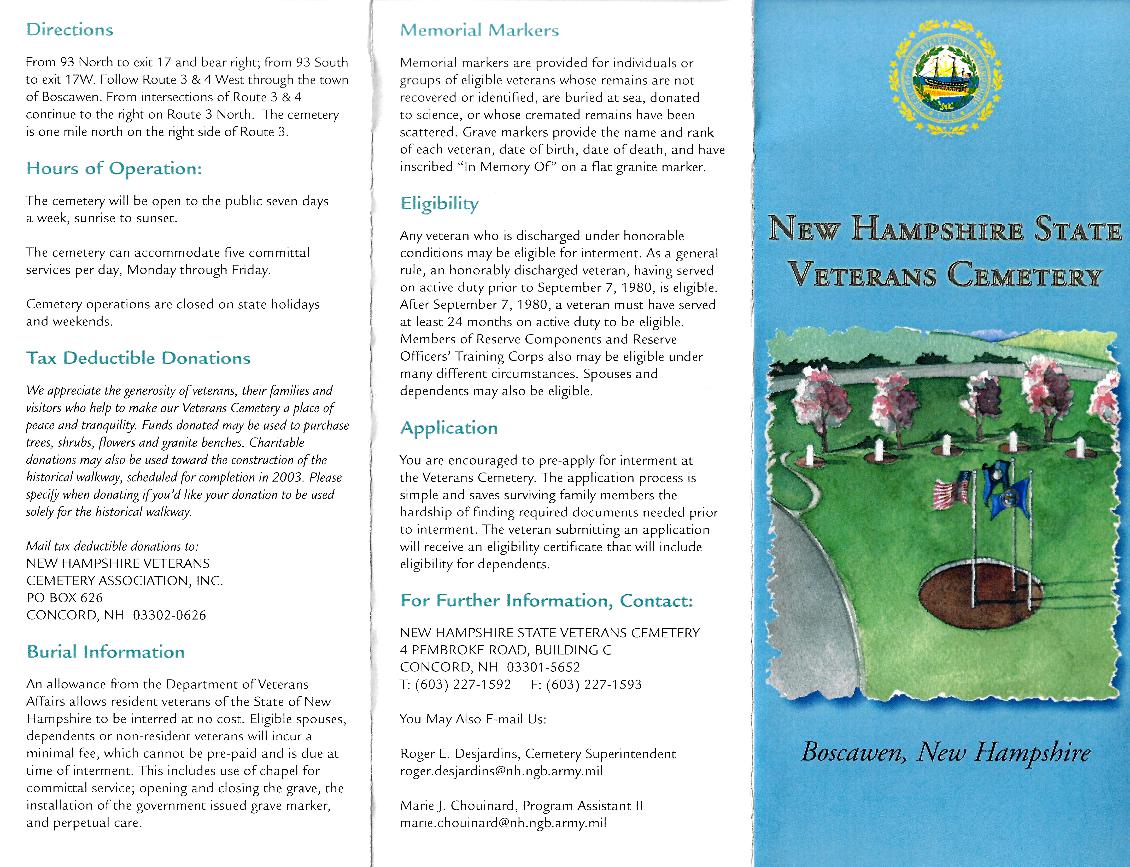 Brochure - NH State Veterans Cemetery 2001