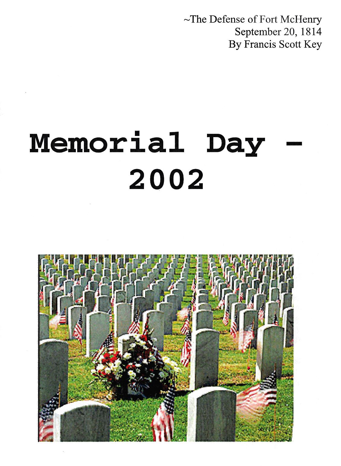Memorial Day Program at the NH State Veterans Cemetery May 30th 2002