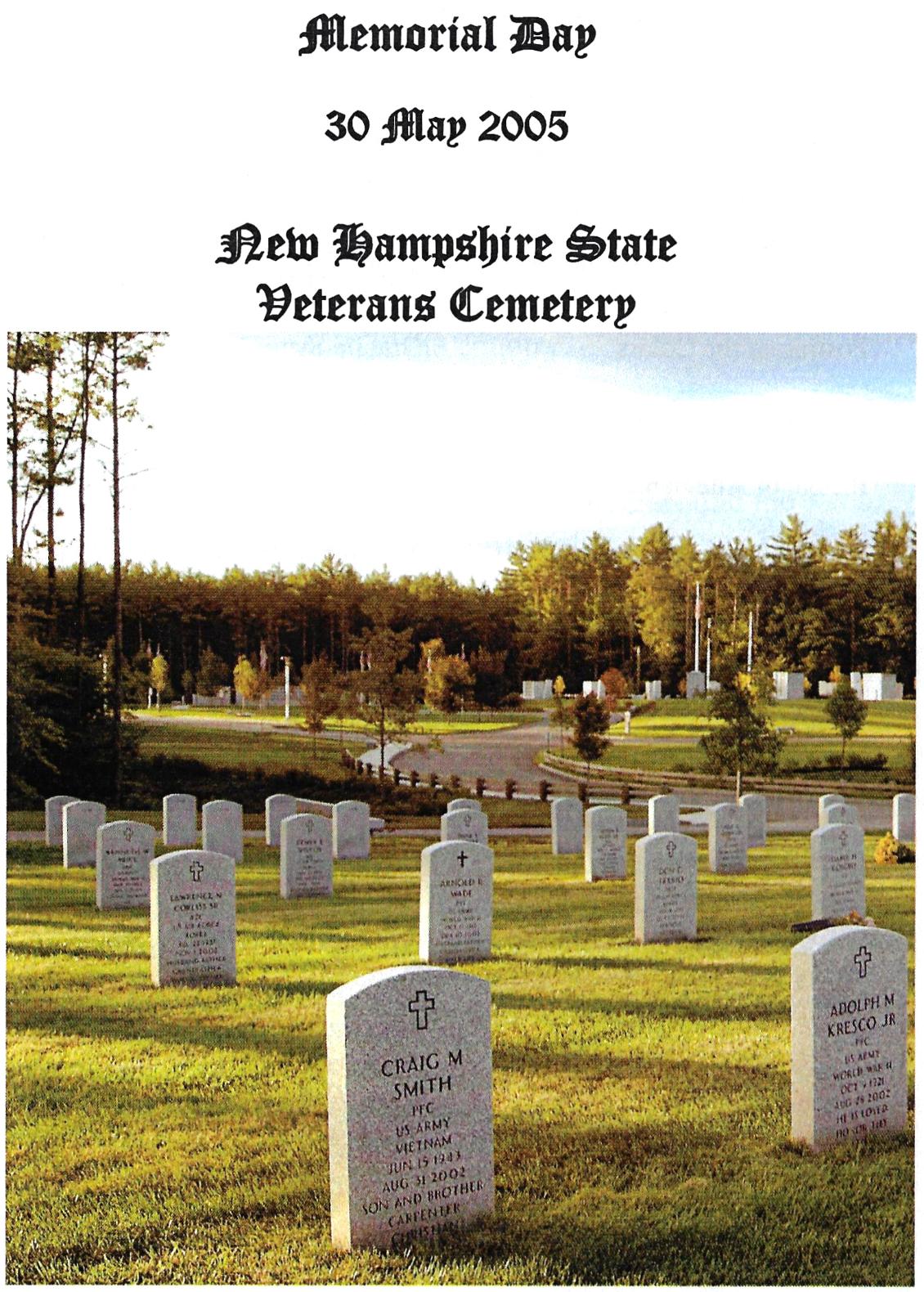 Memorial Day Program NH State Veterans Cemetery 2005