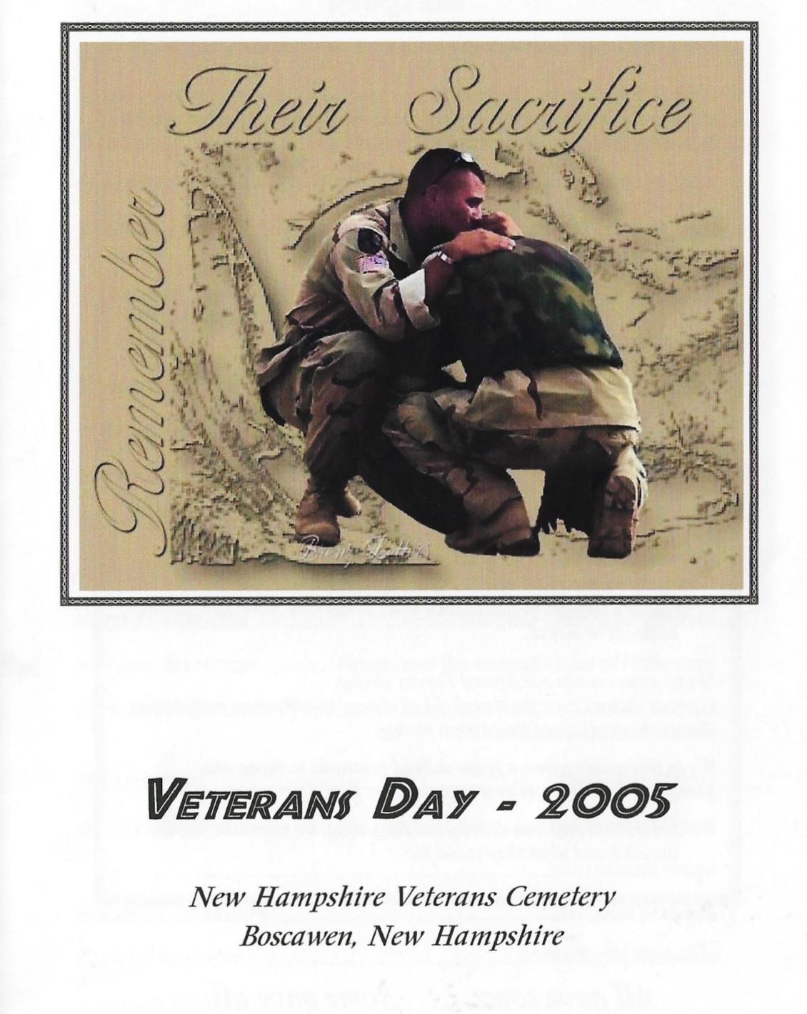 Veterans Day Program - November 11 2005 NH State Veterans Cemetery