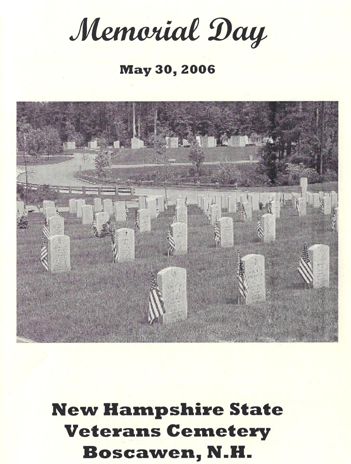 Memorial Day Program - NH State Veterans Cemetery 2006