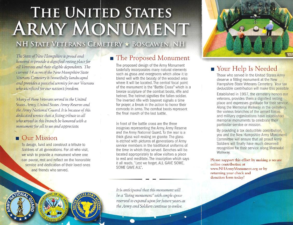 US Army Monument Proposal NH State Veterans Cemetery