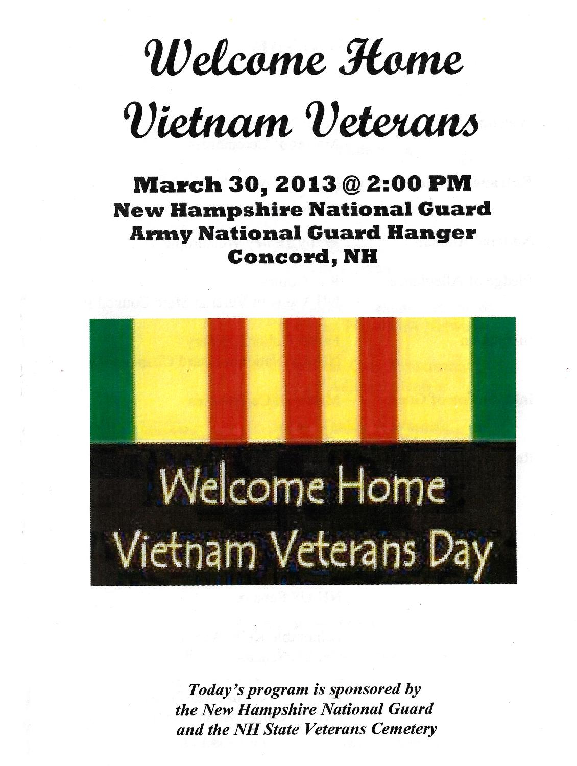 Welcome Home NHJ Vietnam Veterans March 30 2013