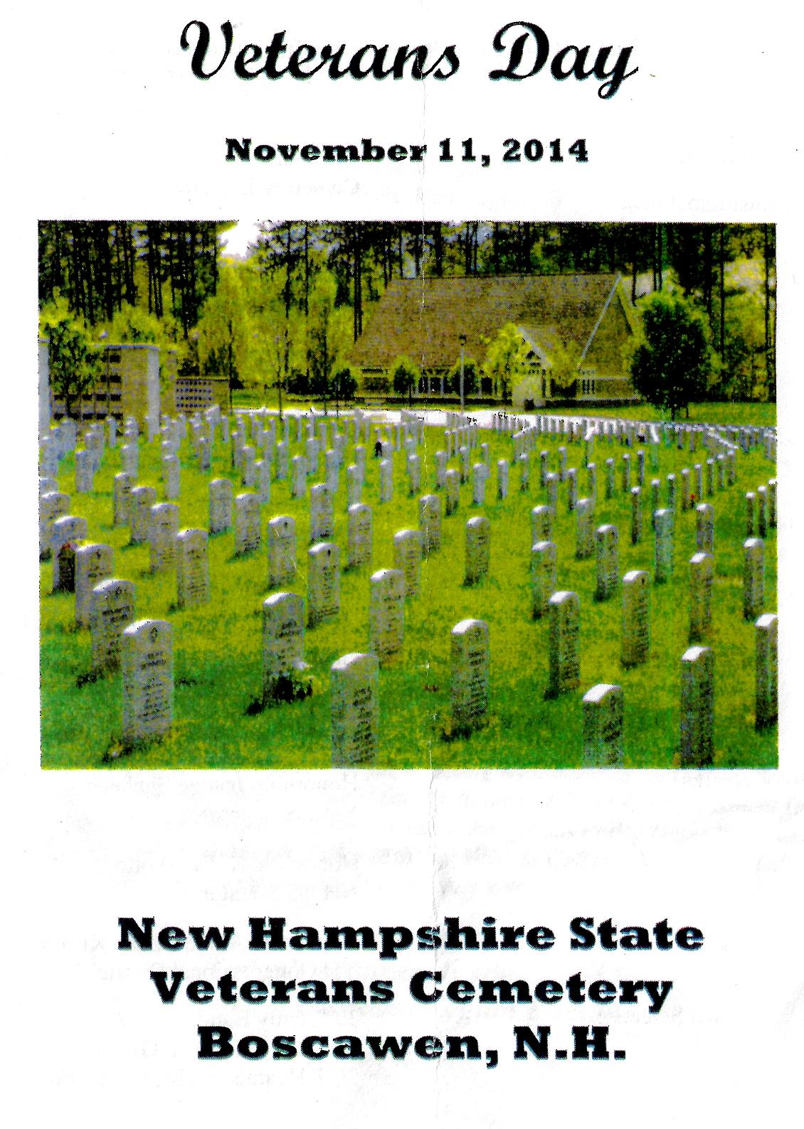 Veterans Day Program - NH State Veterans Cemetery November 11 2014