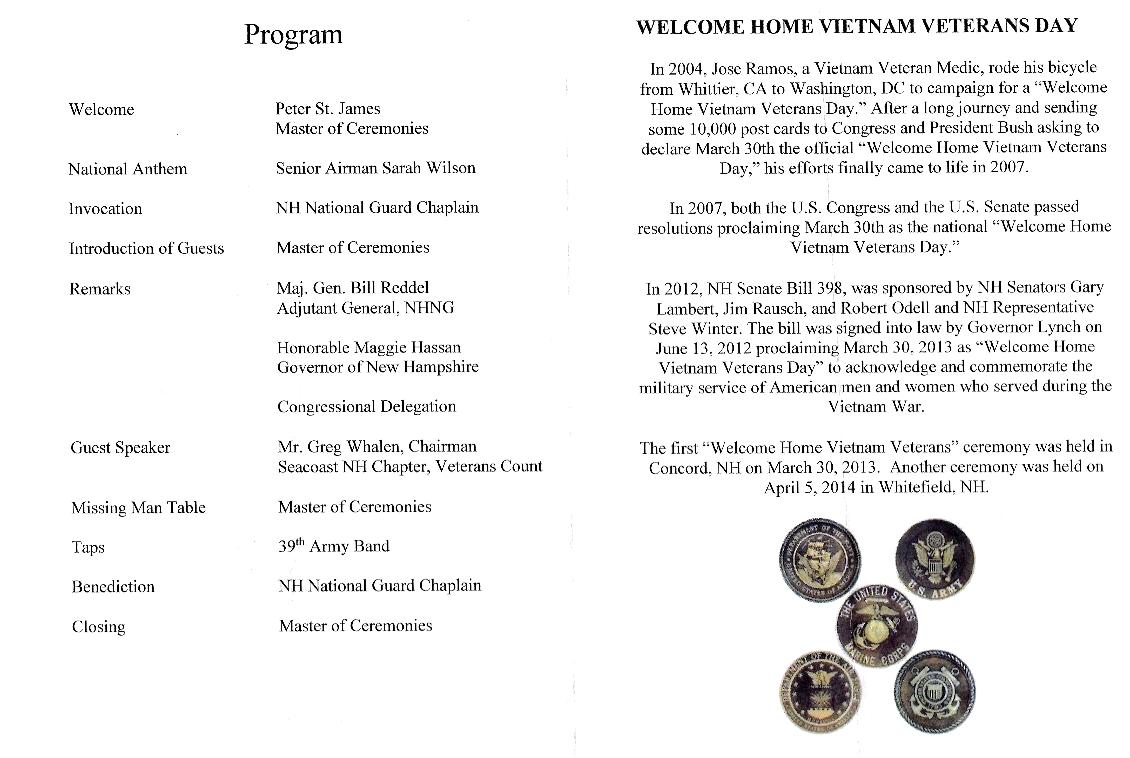 Welcome Home NH Vietnam Veterans Nh State Veterans Cemetery April 18 2015
