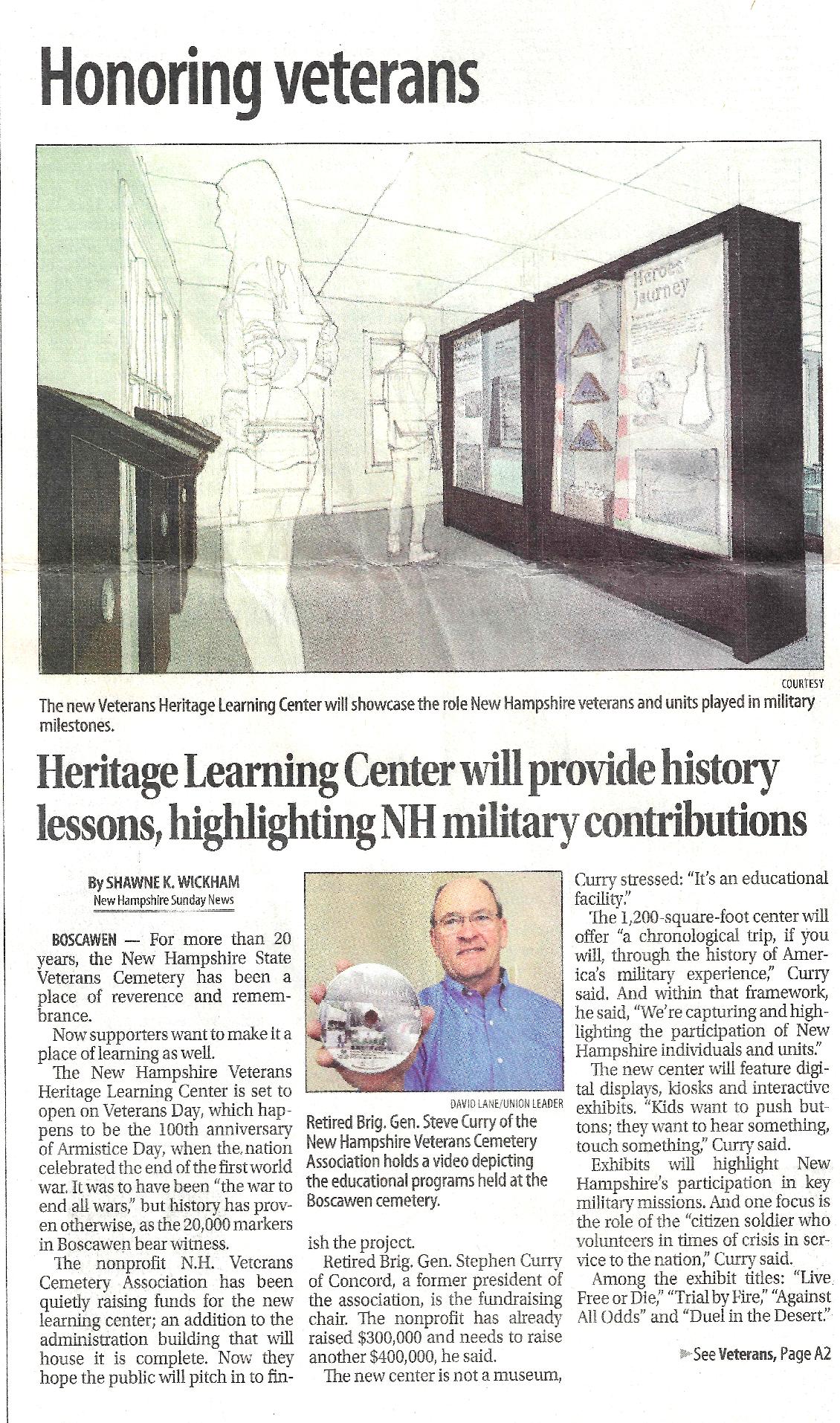 NH State Veterans Cemetery Heritage Learning Center Dedication November 11 2018