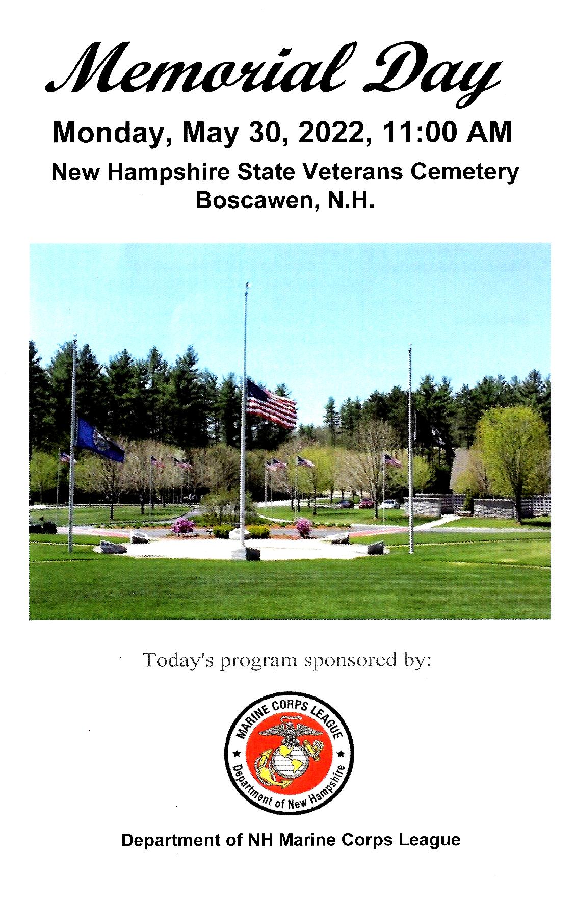 Memorial Day Ceremony 2022 New Hampshire State Veterans Cemetery