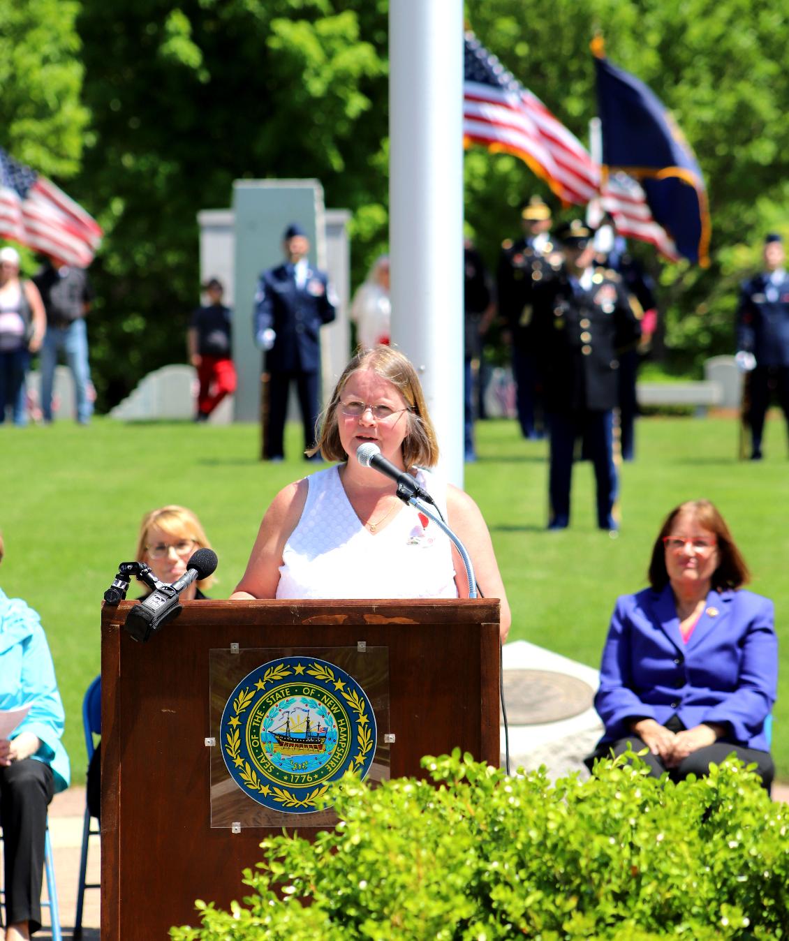 Memorial Day Ceremony 2022 New Hampshire State Veterans Cemetery - NH Veterans Home Commandant Peggy LaBreque