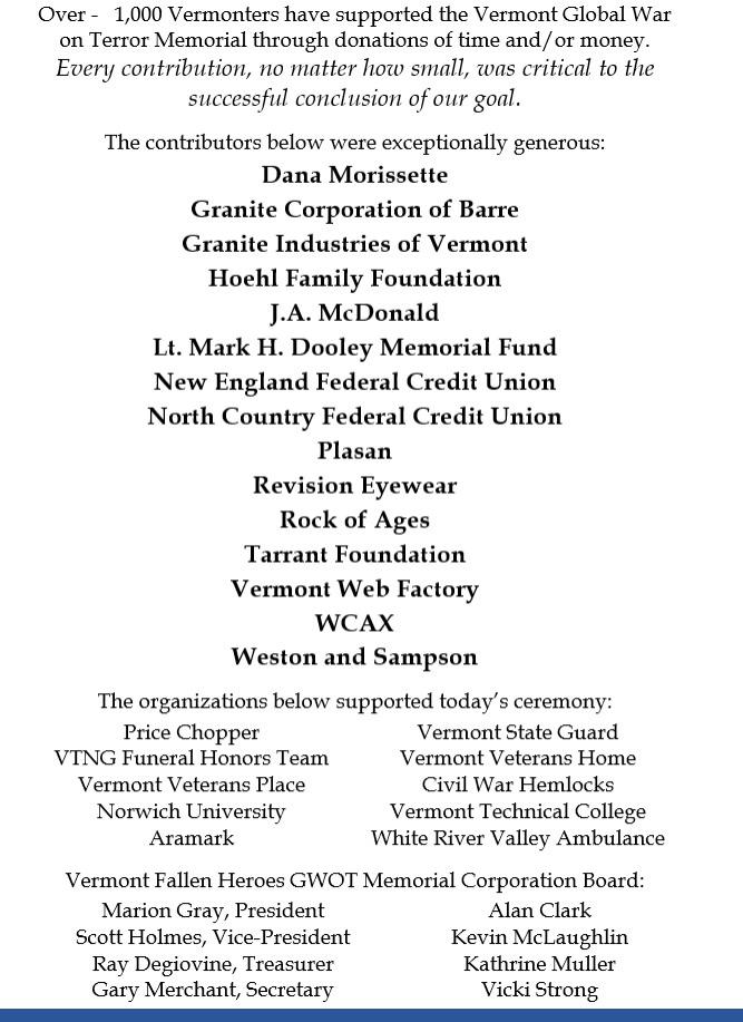 Vermont Global War on Terror Memorial
